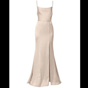 Amsale Chloe Champagne Bridesmaid Dress
